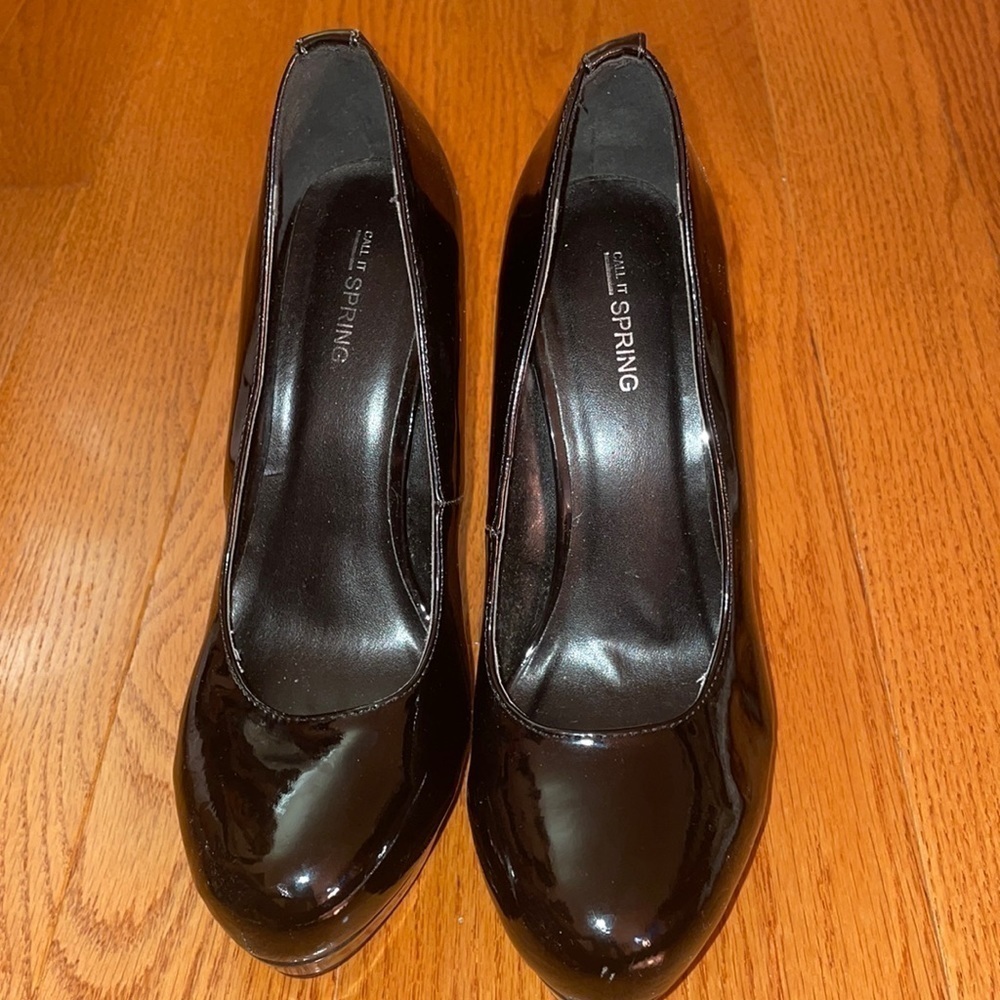 Call it Spring Black Patent Stilettos